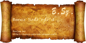 Bencz Szórád névjegykártya